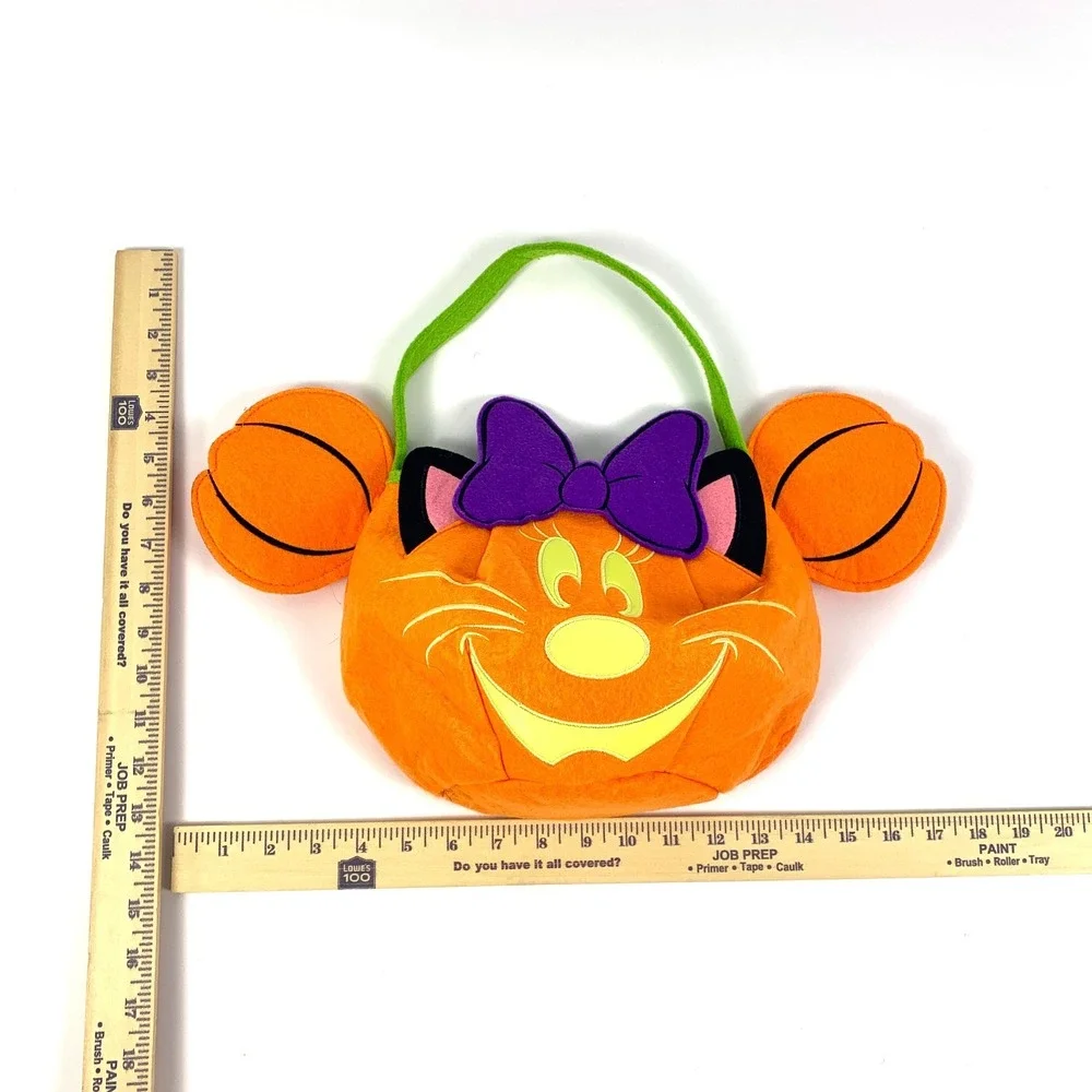 Disney Store Minnie‎ Mouse Felt Halloween Trick or Treat Bucket Glow in the Dark